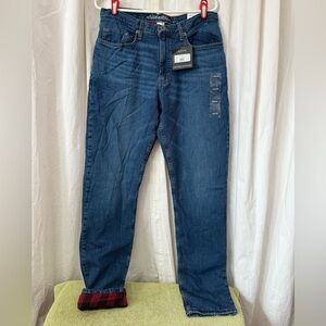 NWT Eddie Bauer Flex Flannel Lines Jeans Unisex Sz 32 X 34 Classic Fit Straight